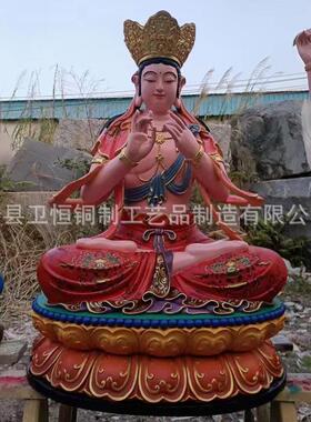 纯铜五方文殊菩萨铜佛像铸铜文殊普贤寺庙寺院金属工艺品摆件