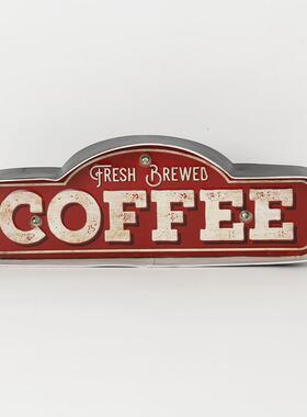 工业风酒吧墙面软装饰品LED灯复古咖啡厅店铺背景墙创意墙壁挂件