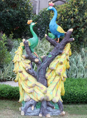 户外发光孔雀灯太阳能防水动物灯庭院景观花园草坪灯园林造型灯具