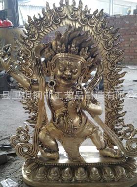 纯铜狮面空行母佛像密宗纯铜古鎏金12寸居家高档藏传莲师供护摆件