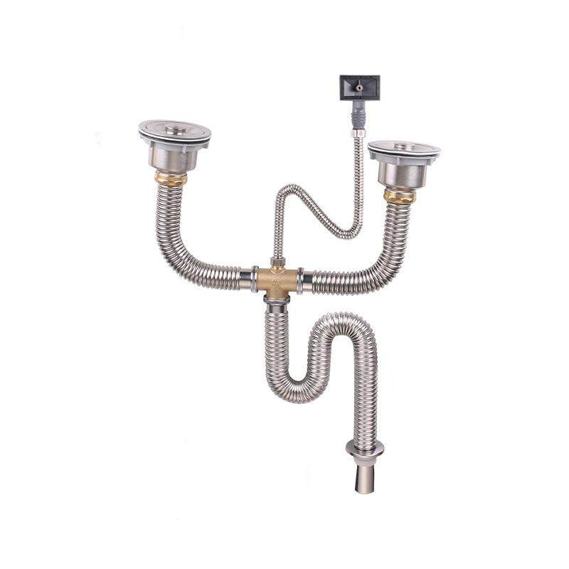 厨房洗菜盆304不锈钢双槽下水器下水管配件水槽洗碗池排水管道,淘宝优惠券,粉丝福利购,淘宝优惠卷