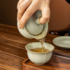Yuebai Ru kiln covered bowl tea cup household Sancai covered bowl