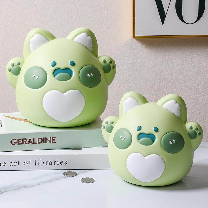卡通存钱罐团团猫搪胶耐摔可存可取动物零钱罐学生礼品储蓄罐,淘宝优惠券,粉丝福利购,淘宝优惠卷