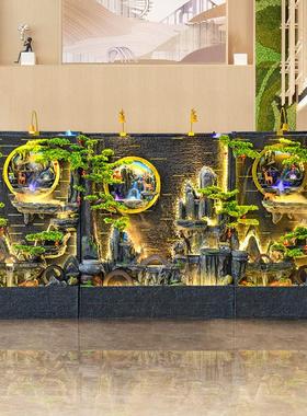 水幕墙流水屏风别墅庭院假山喷泉鱼池循环水招财公司景观装饰摆件