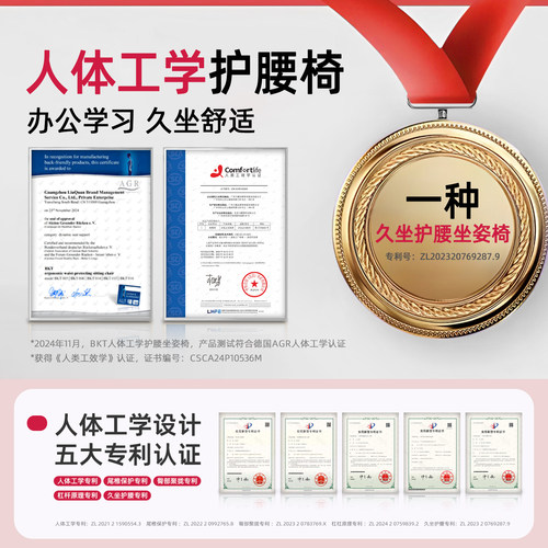 BKT护腰坐垫靠垫坐姿椅办公室久坐支撑座椅靠背官方旗舰店 - 图0