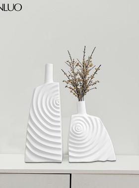 现代简约黑白几何树脂花瓶摆件样板间客厅橱窗电视柜酒店装饰摆件