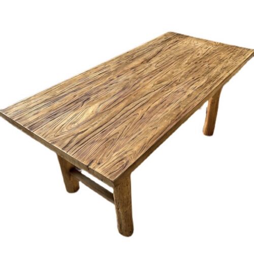 老榆木桌子复古茶桌原木实木桌子吧台长桌书桌餐桌阳台桌民宿家用 - 图3