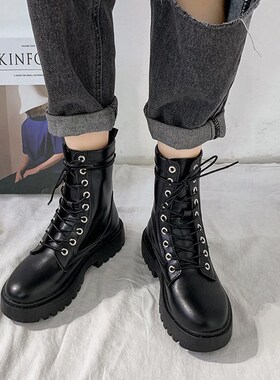 Rimocy White Black PU Leather Ankle Boots Women Autumn Winte