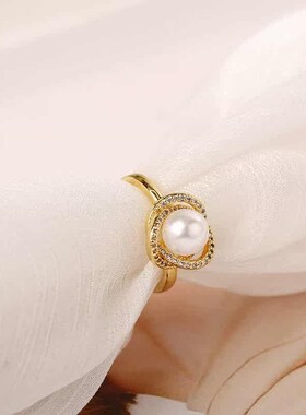 Ring female personality ins new tendy pearl pinky tail ring