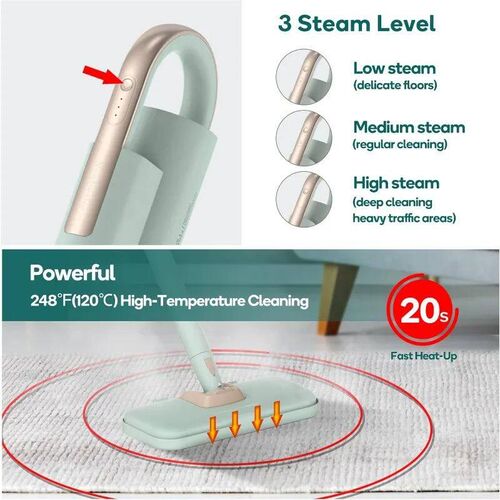 Steam Mop & Detachable Handheld Cleaner, 250ml 1200W Powerfu - 图1