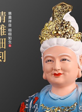 树脂无生老母神像彩绘无声老母家用无极骊山老母供奉人物圣母摆件