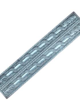 古玩杂件实心白铜镇纸压尺苗银八仙镇尺一对龙凤四大美女摆件