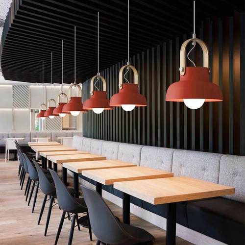 北欧简约餐厅灯奶油风书房卧室床头创意吧台灯具咖啡厅马卡龙吊灯 - 图0