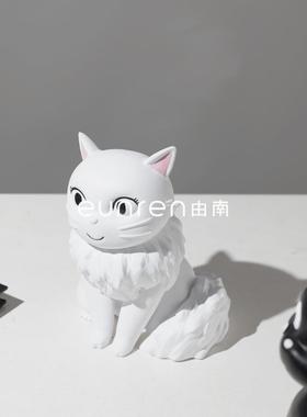 创意树脂猫咪动物摆件家居饰品现代简约北欧风客厅台面装饰品礼品