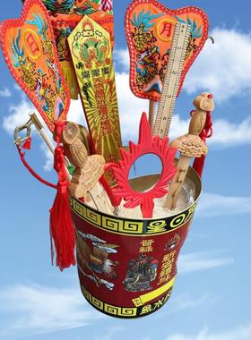 米斗全套铁制拜斗法器整套正米斗含火焰牌桃木剑日月扇秤砣令牌