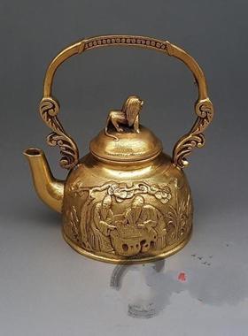 仿古铜器纯铜福禄寿水壶摆件酒壶茶壶装饰工艺礼品古玩收藏品