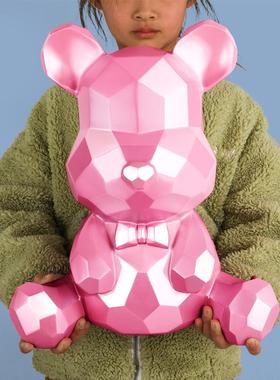 创意几何暴力熊存钱罐新款现代储蓄熊装饰储钱罐儿童升级版公仔