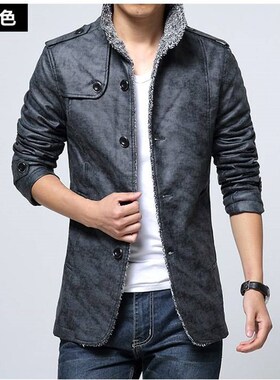 Men's leather jacket men winter warm jackets coats 男皮衣
