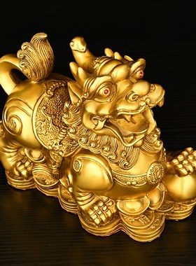 铜貔貅摆件家居客厅办公室店铺招财开业贺礼装饰品工艺品皮丘摆放