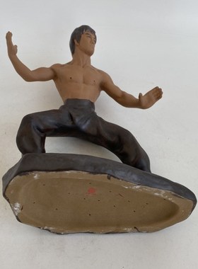 陶瓷李小龙摆件功夫人物雕塑客厅电视柜装饰品创意工艺品开业礼品