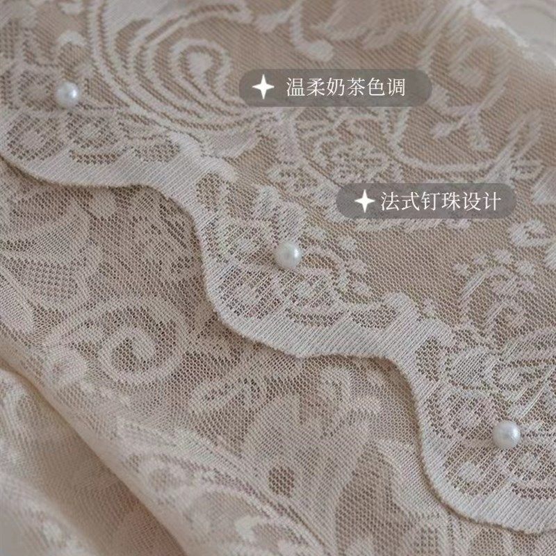 法式蕾丝窗帘透光不透人纱帘2023复古梦幻白纱卧室阳台定制,淘宝优惠券,粉丝福利购,淘宝优惠卷