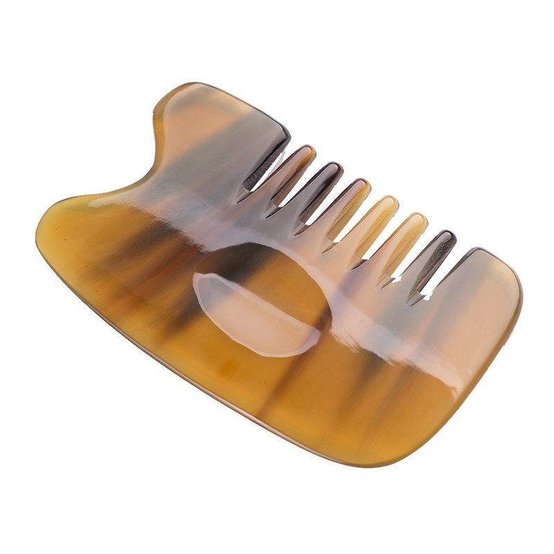 天然黄水牛角梳六齿经络梳刮痧板大号头部按摩防脱发白发宽齿梳子,淘宝优惠券,粉丝福利购,淘宝优惠卷