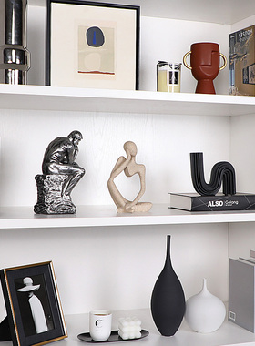 样板间书房书柜创意工艺品玄关装饰摆件假书道具挂画相框家居软装