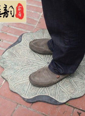 荷叶花园脚踏石汀步石踏步石入户花园庭院石板路装饰草坪 庭院大