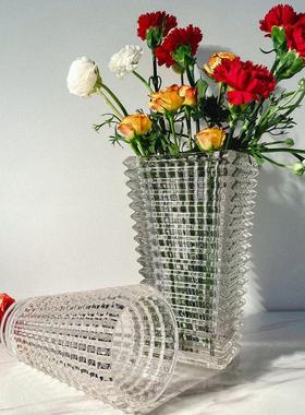 新款ins风创意透明玻璃花瓶摆件插花客厅餐桌面装饰简约水培花器