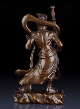 纯黄铜哼哈二将工艺品摆件铜门神像千里眼顺风耳家居客厅装饰摆件