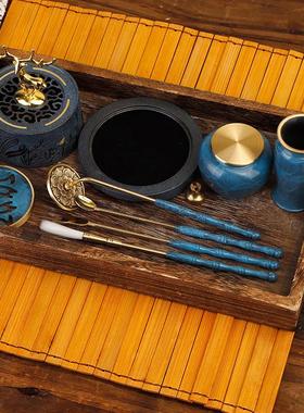 宏达全黄铜深林见鹿熏香炉沉香盘香檀香烤色香炉铜器摆件