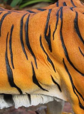 户外园林绿化装饰花园摆件树脂工艺品动物模型仿真老虎玻璃钢雕塑