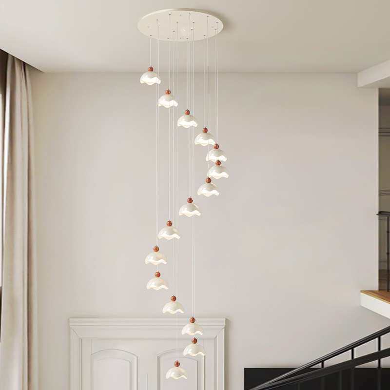 法式奶油风旋转楼梯间长吊灯loft公寓别墅现代简约大气复式楼吊灯,淘宝优惠券,粉丝福利购,淘宝优惠卷