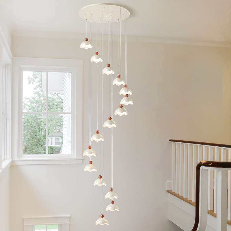 法式奶油风旋转楼梯间长吊灯loft公寓别墅现代简约大气复式楼吊灯,淘宝优惠券,粉丝福利购,淘宝优惠卷