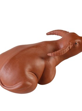 创意招财生肖牛紫砂水牛紫砂茶宠茶玩摆件牛转乾坤茶桌茶台装饰品