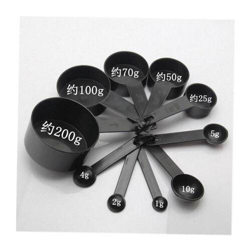 10 black plastic measuring spoons cups set tools for baking - 图3