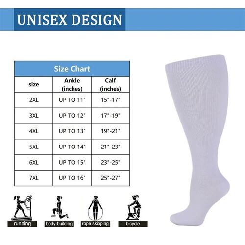 S-7XL Compression Socks Plus Size Men Women Gym Running Hiki - 图1