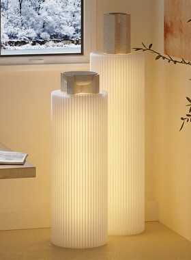 十八纸创意公司前台节庆氛围装饰摆件门店灯柱折叠圆柱体光置物架