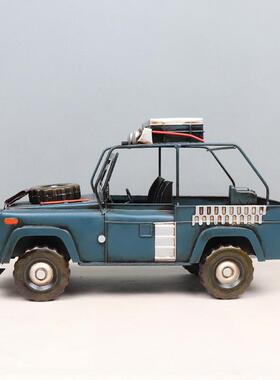 复古仿真吉普车模型金属怀旧越野车家居客厅电视柜装饰收藏品摆饰