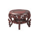 Solid wood classical Chinese incense table round flower table bonsai vase teapot ornaments antique jade wooden base wood carving
