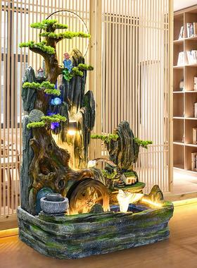 假山流水喷泉鱼池造景观客厅阳台庭院装饰摆件玄关落地风水轮水景