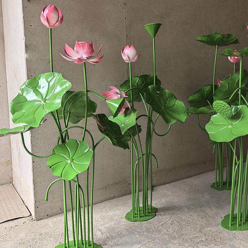 景观创意不锈钢真水池庭院立体荷花荷叶鱼池莲花摆件水景装饰植物,淘宝优惠券,粉丝福利购,淘宝优惠卷