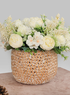 Artificial Flowers Vintage Silk Rose Bouquet Vintage Bride H