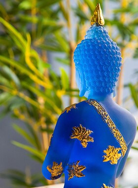 泰国迎宾跪佛桌面前台摆件树脂工艺品泰式风格奶茶店吧台装饰摆件