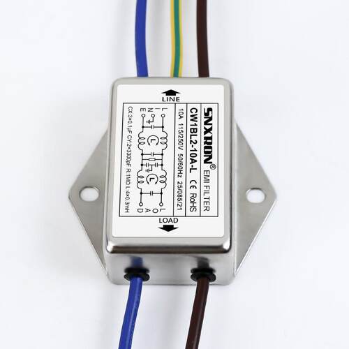 EMI电源滤波器CW1BL2-10A-L040 3A6A10A引线式220VAC双级单相交流 - 图1