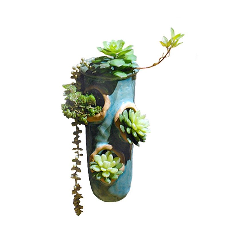 免打孔挂壁陶瓷多肉花盆个性多口悬挂花器露台花园围栏装饰,淘宝优惠券,粉丝福利购,淘宝优惠卷