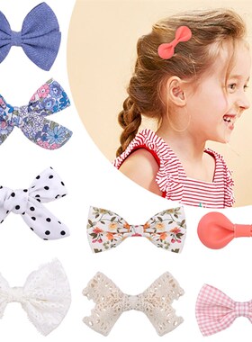 4Pcs/Set Floral Hair Clip Set Girl Cute Bow Flower Lace Trim