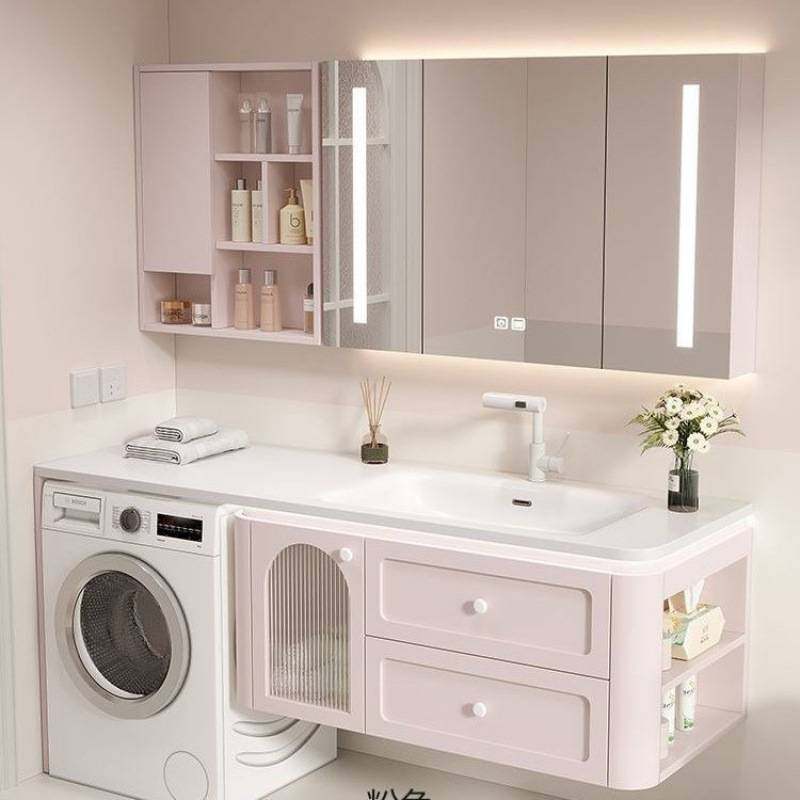 法式橡木浴室柜洗衣机柜岩板阳台一体卫生间洗漱台组合洗脸盆,淘宝优惠券,粉丝福利购,淘宝优惠卷