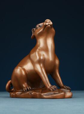 紫铜生肖狗摆件铜工艺品铜狗家居装饰摆设