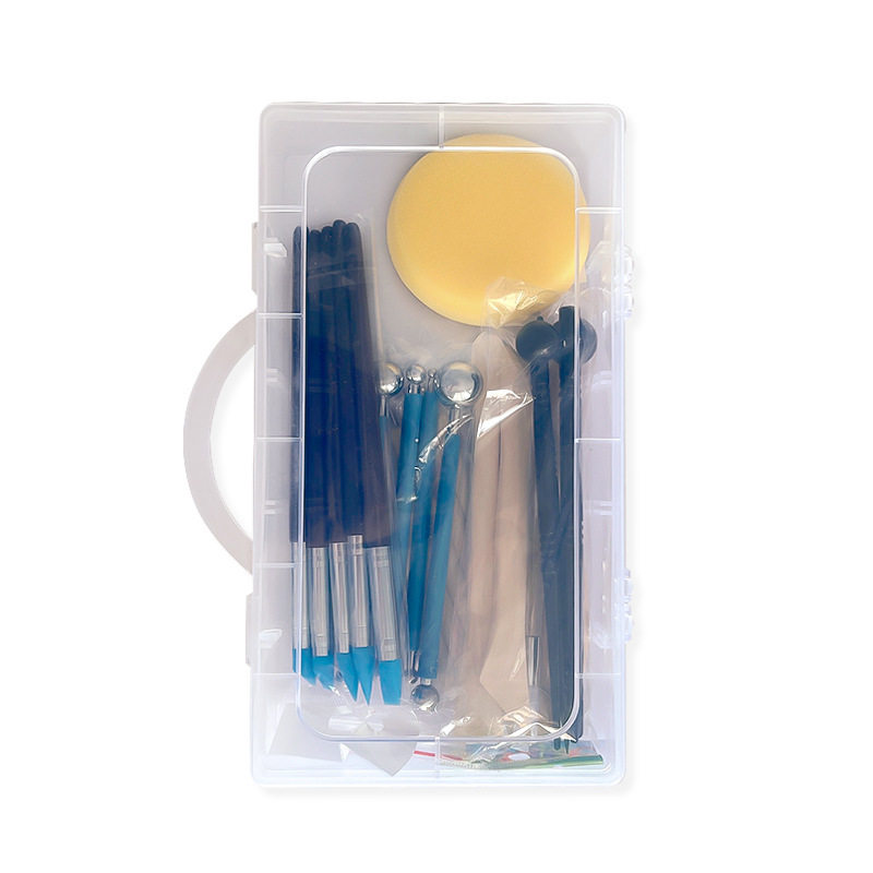 陶泥工具25件套装 DIY软陶泥塑刀工具石塑粘土雕刻刀带塑料手提盒,淘宝优惠券,粉丝福利购,淘宝优惠卷